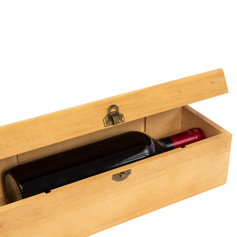 Caja de Madera Natural para Vino