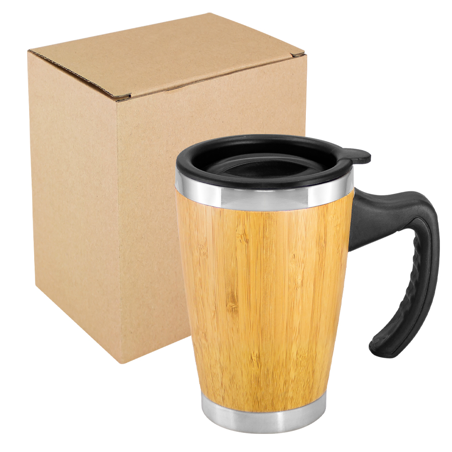 Mug de Bamboo con Asa Plástica