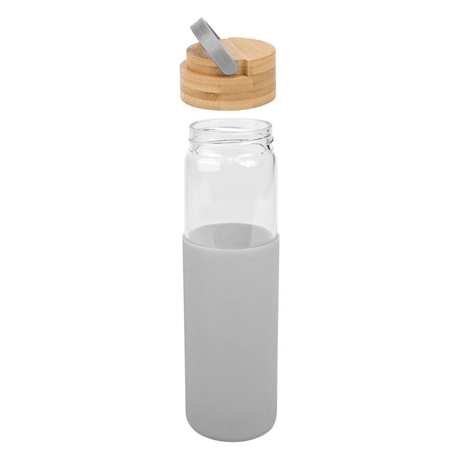 Botella de Vidrio con funda de silicona 600cc