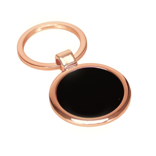 Llavero redondo encobrizado negro 